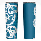 Azure Blue Maori Skinny Tumbler Koru Kowhaiwhai - Aussie Hoodie