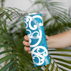 Azure Blue Maori Skinny Tumbler Koru Kowhaiwhai - Aussie Hoodie