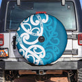 Azure Blue Maori Spare Tire Cover Koru Kowhaiwhai - Aussie Hoodie