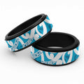 Azure Blue Maori Spinner Ring Koru Kowhaiwhai