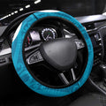 Azure Blue Maori Steering Wheel Cover Koru Kowhaiwhai - Aussie Hoodie