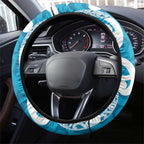 Azure Blue Maori Steering Wheel Cover Koru Kowhaiwhai - Aussie Hoodie