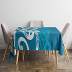 Azure Blue Maori Tablecloth Koru Kowhaiwhai - Aussie Hoodie