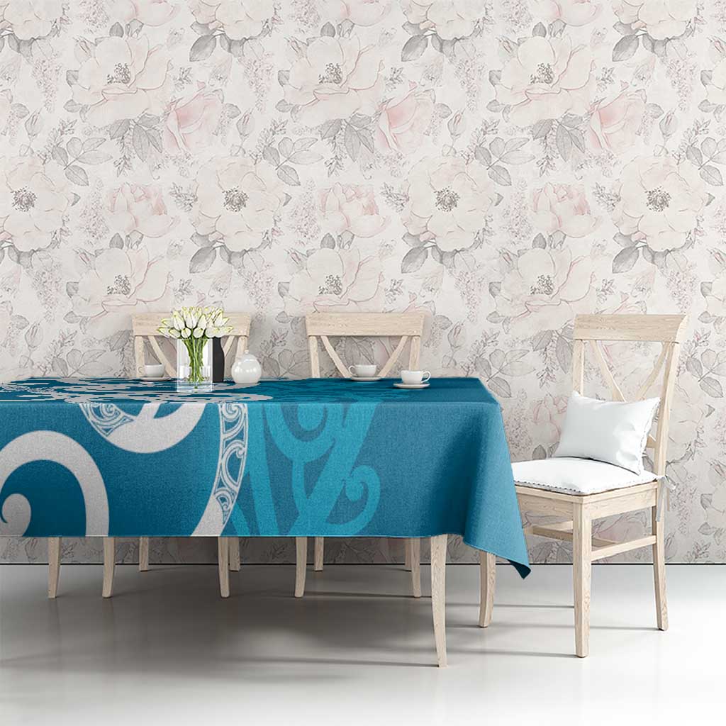 Azure Blue Maori Tablecloth Koru Kowhaiwhai - Aussie Hoodie