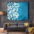 Azure Blue Maori Tapestry Koru Kowhaiwhai - Aussie Hoodie