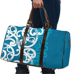 Azure Blue Maori Travel Bag Koru Kowhaiwhai - Aussie Hoodie
