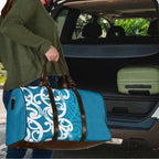 Azure Blue Maori Travel Bag Koru Kowhaiwhai - Aussie Hoodie