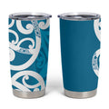 Azure Blue Maori Tumbler Cup Koru Kowhaiwhai - Aussie Hoodie