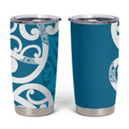Azure Blue Maori Tumbler Cup Koru Kowhaiwhai - Aussie Hoodie