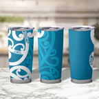 Azure Blue Maori Tumbler Cup Koru Kowhaiwhai - Aussie Hoodie