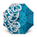 Azure Blue Maori Umbrella Koru Kowhaiwhai - Aussie Hoodie