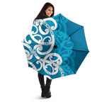 Azure Blue Maori Umbrella Koru Kowhaiwhai - Aussie Hoodie