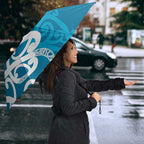 Azure Blue Maori Umbrella Koru Kowhaiwhai - Aussie Hoodie