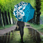 Azure Blue Maori Umbrella Koru Kowhaiwhai - Aussie Hoodie