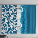 Azure Blue Maori Window Curtain Koru Kowhaiwhai - Aussie Hoodie