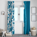 Azure Blue Maori Window Curtain Koru Kowhaiwhai - Aussie Hoodie