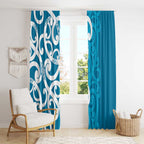 Azure Blue Maori Window Curtain Koru Kowhaiwhai - Aussie Hoodie