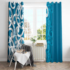 Azure Blue Maori Window Curtain Koru Kowhaiwhai - Aussie Hoodie