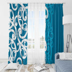 Azure Blue Maori Window Curtain Koru Kowhaiwhai - Aussie Hoodie