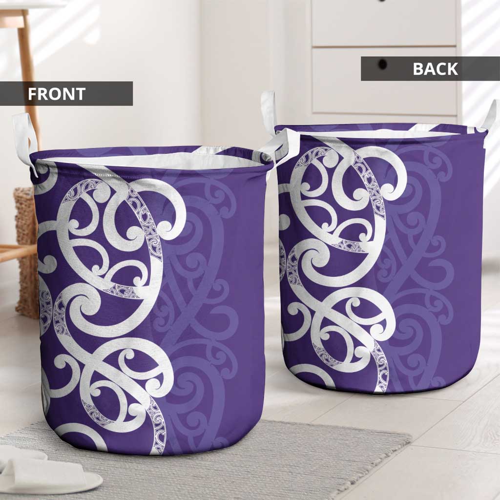 Violet Green Maori Laundry Basket Koru Kowhaiwhai - Aussie Hoodie