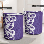 Violet Green Maori Laundry Basket Koru Kowhaiwhai - Aussie Hoodie