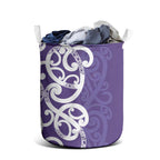 Violet Green Maori Laundry Basket Koru Kowhaiwhai - Aussie Hoodie