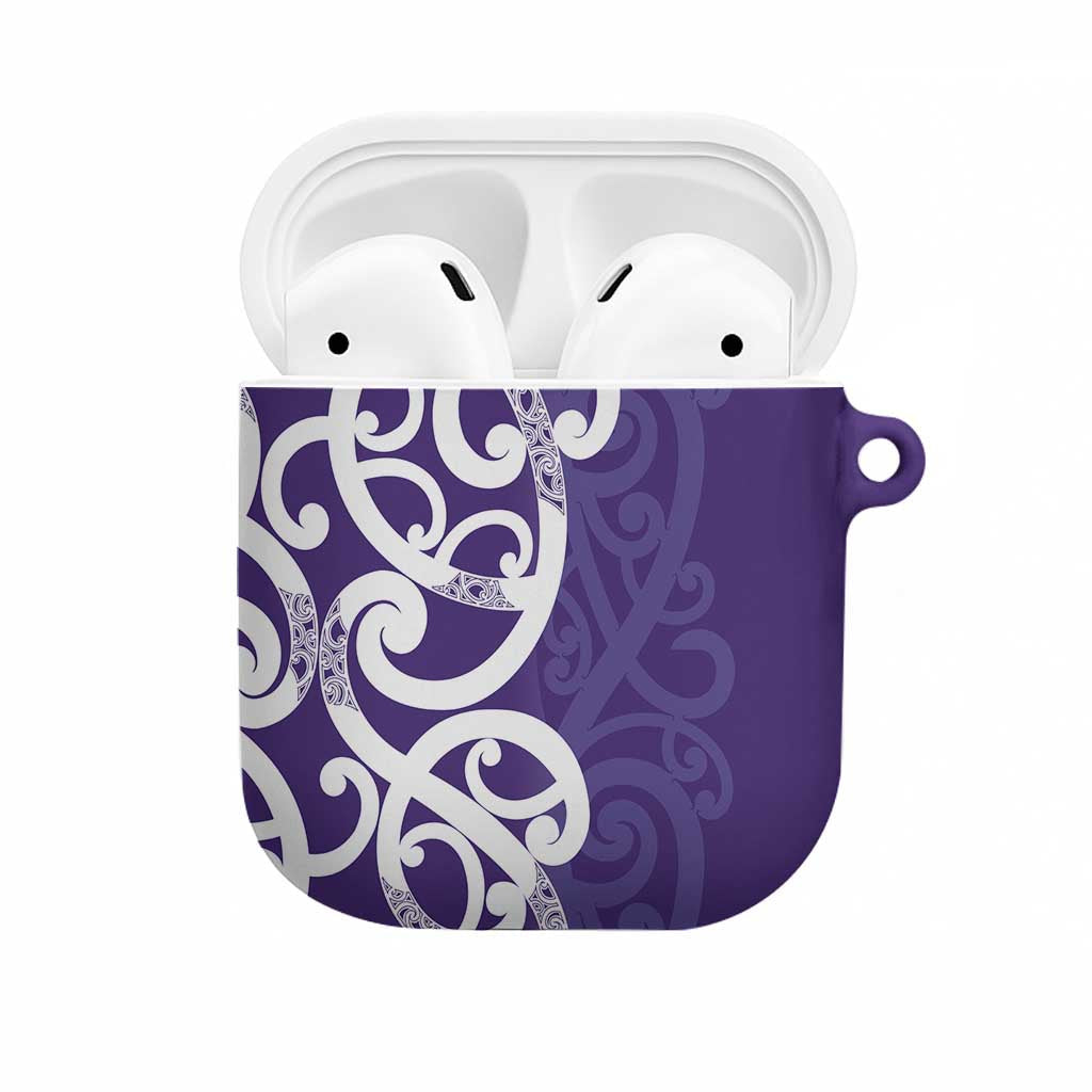 Violet Green Maori AirPods Case Koru Kowhaiwhai - Aussie Hoodie