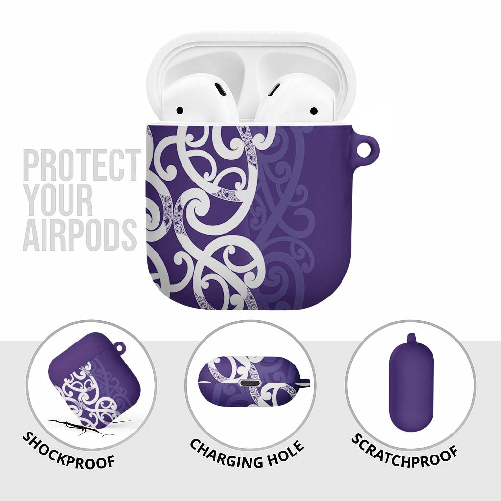 Violet Green Maori AirPods Case Koru Kowhaiwhai - Aussie Hoodie