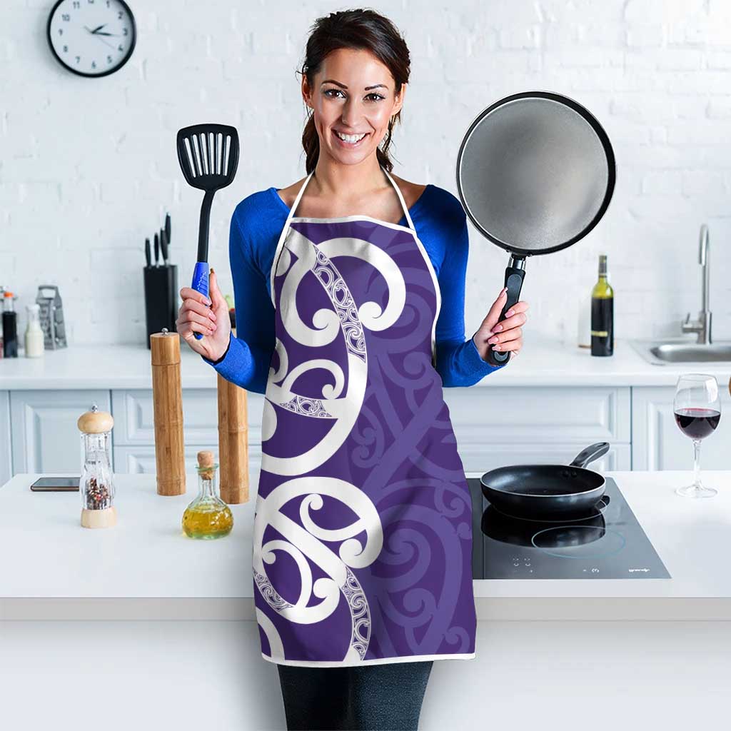 Violet Green Maori Apron Koru Kowhaiwhai - Aussie Hoodie
