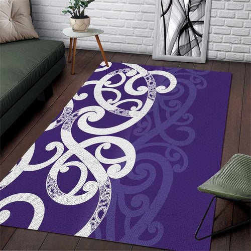 Violet Green Maori Area Rug Koru Kowhaiwhai - Aussie Hoodie