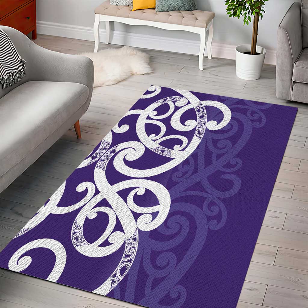 Violet Green Maori Area Rug Koru Kowhaiwhai - Aussie Hoodie