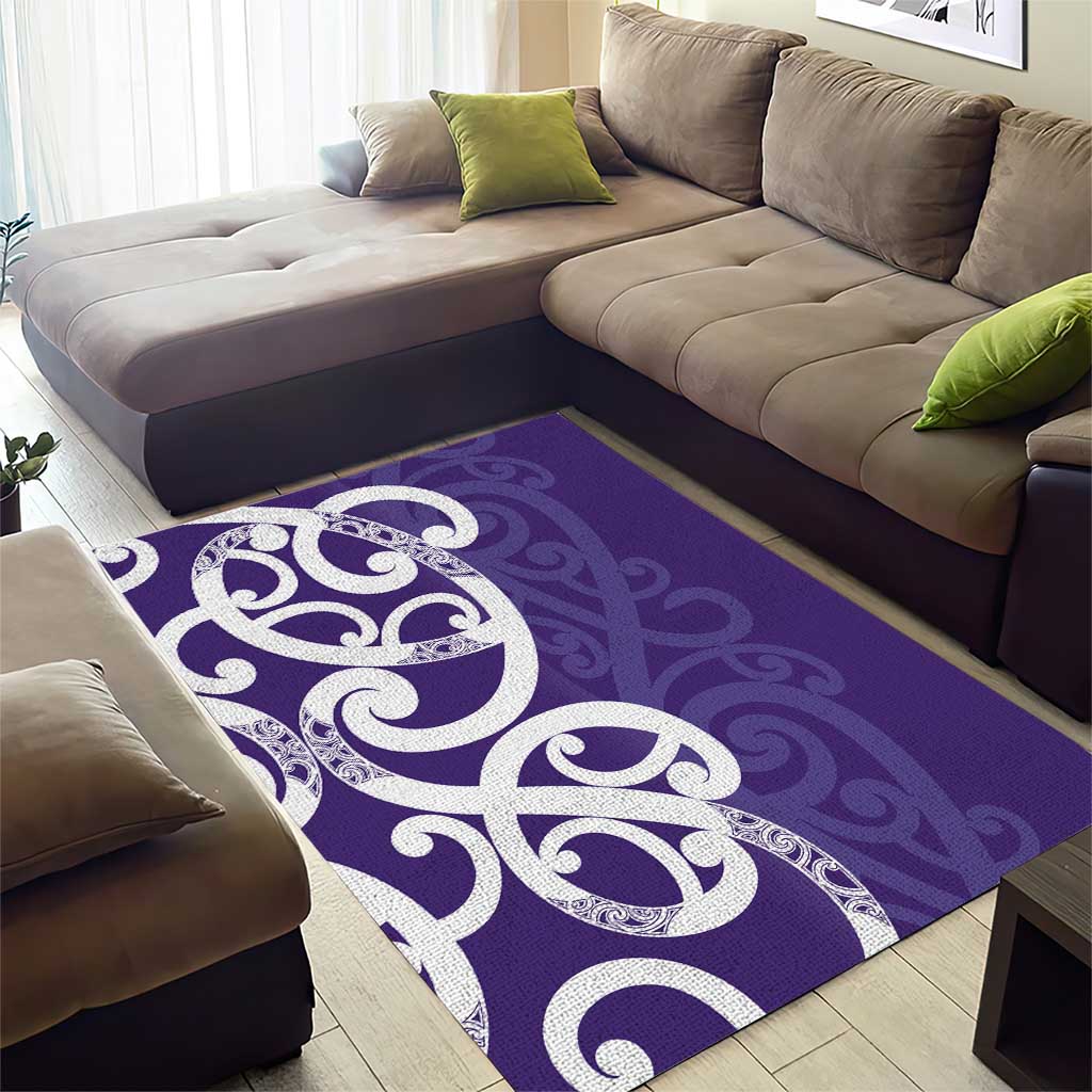 Violet Green Maori Area Rug Koru Kowhaiwhai - Aussie Hoodie