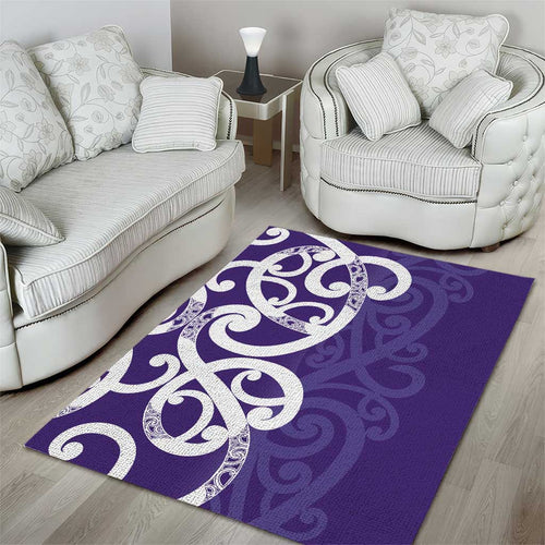 Violet Green Maori Area Rug Koru Kowhaiwhai - Aussie Hoodie