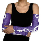 Violet Green Maori Arm Sleeves Koru Kowhaiwhai - Aussie Hoodie