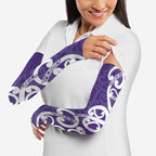 Violet Green Maori Arm Sleeves Koru Kowhaiwhai - Aussie Hoodie