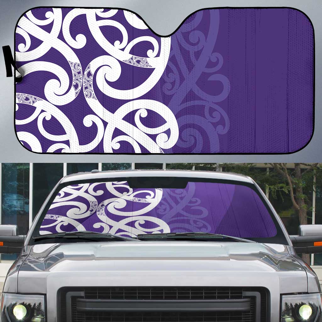 Violet Green Maori Auto Sun Shade Koru Kowhaiwhai - Aussie Hoodie