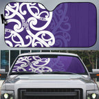 Violet Green Maori Auto Sun Shade Koru Kowhaiwhai - Aussie Hoodie