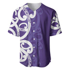 Violet Green Maori Baseball Jersey Koru Kowhaiwhai - Aussie Hoodie