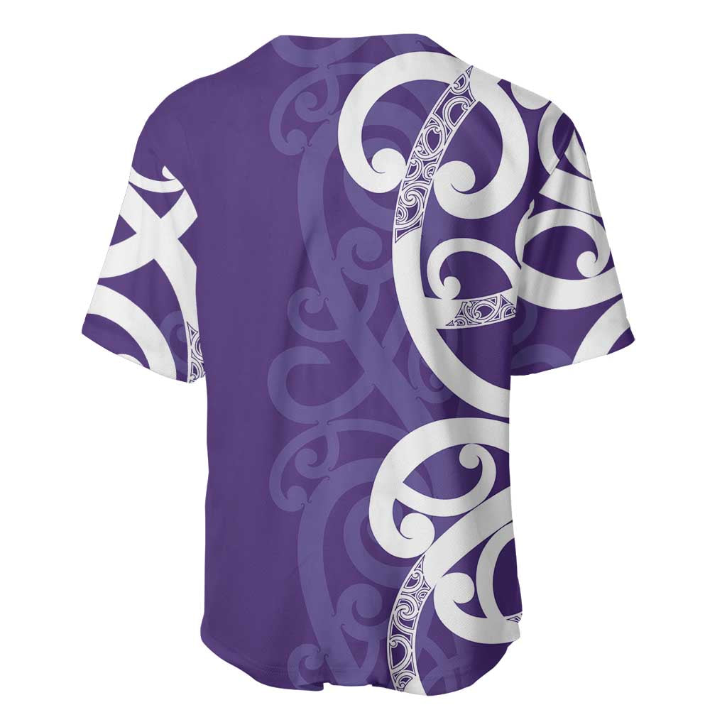 Violet Green Maori Baseball Jersey Koru Kowhaiwhai - Aussie Hoodie