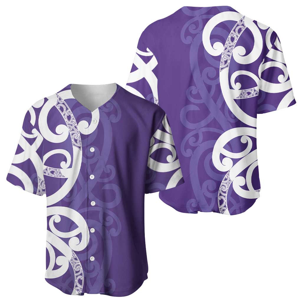 Violet Green Maori Baseball Jersey Koru Kowhaiwhai - Aussie Hoodie