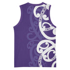 Violet Green Maori Basketball Jersey Koru Kowhaiwhai - Aussie Hoodie