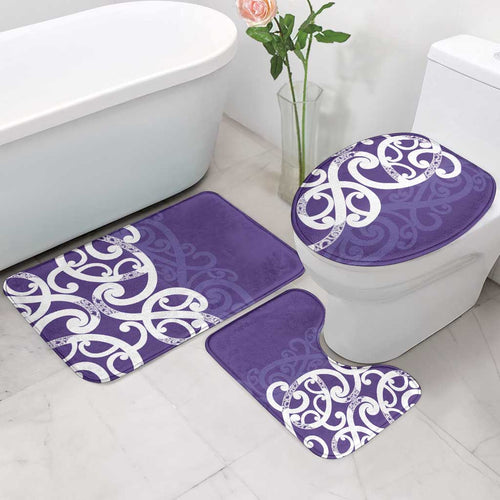 Violet Green Maori Bathroom Set Koru Kowhaiwhai - Aussie Hoodie
