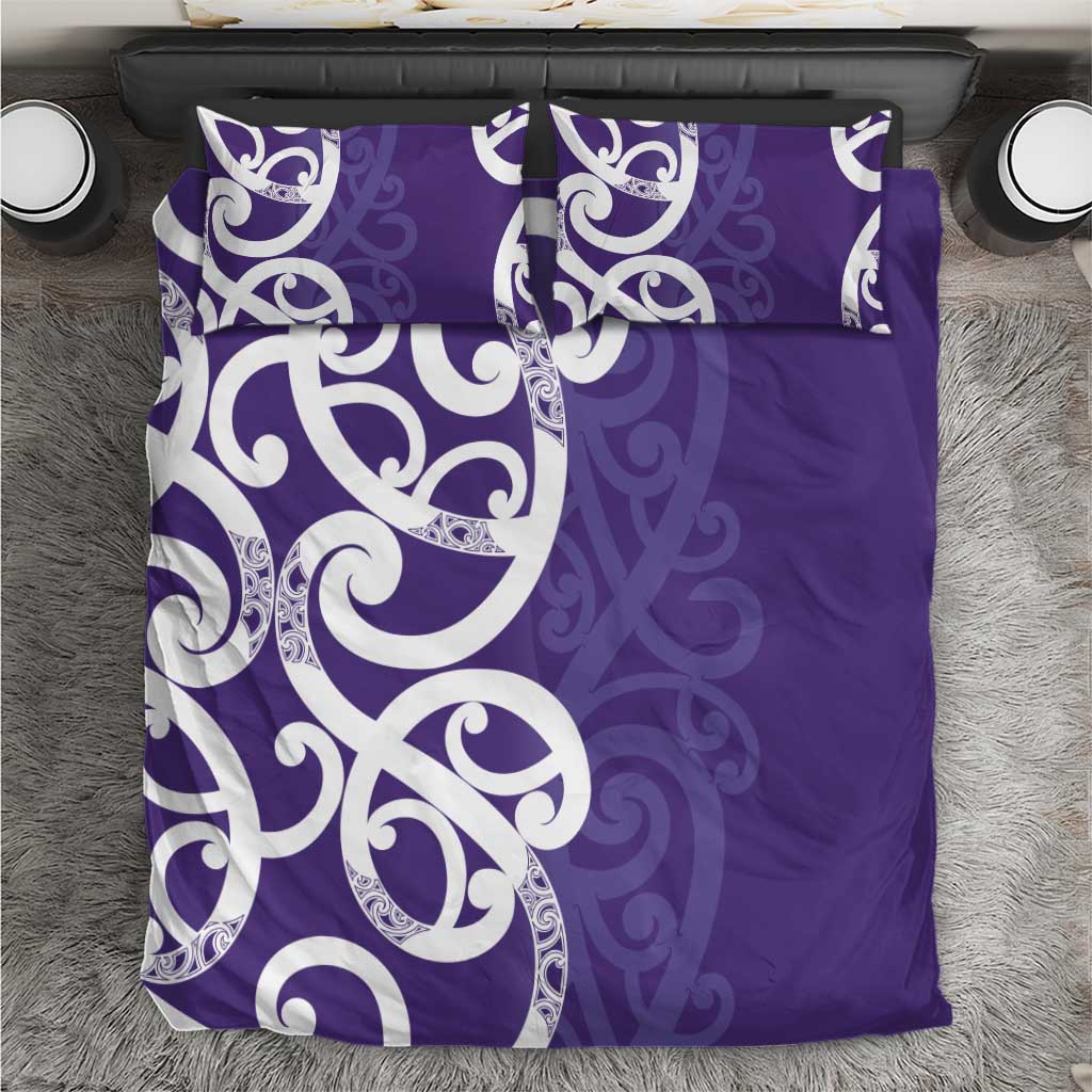 Violet Green Maori Bedding Set Koru Kowhaiwhai - Aussie Hoodie
