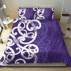Violet Green Maori Bedding Set Koru Kowhaiwhai - Aussie Hoodie