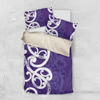 Violet Green Maori Bedding Set Koru Kowhaiwhai - Aussie Hoodie