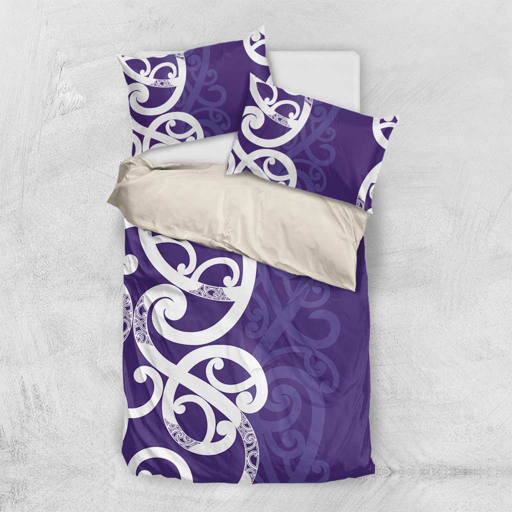 Violet Green Maori Bedding Set Koru Kowhaiwhai - Aussie Hoodie