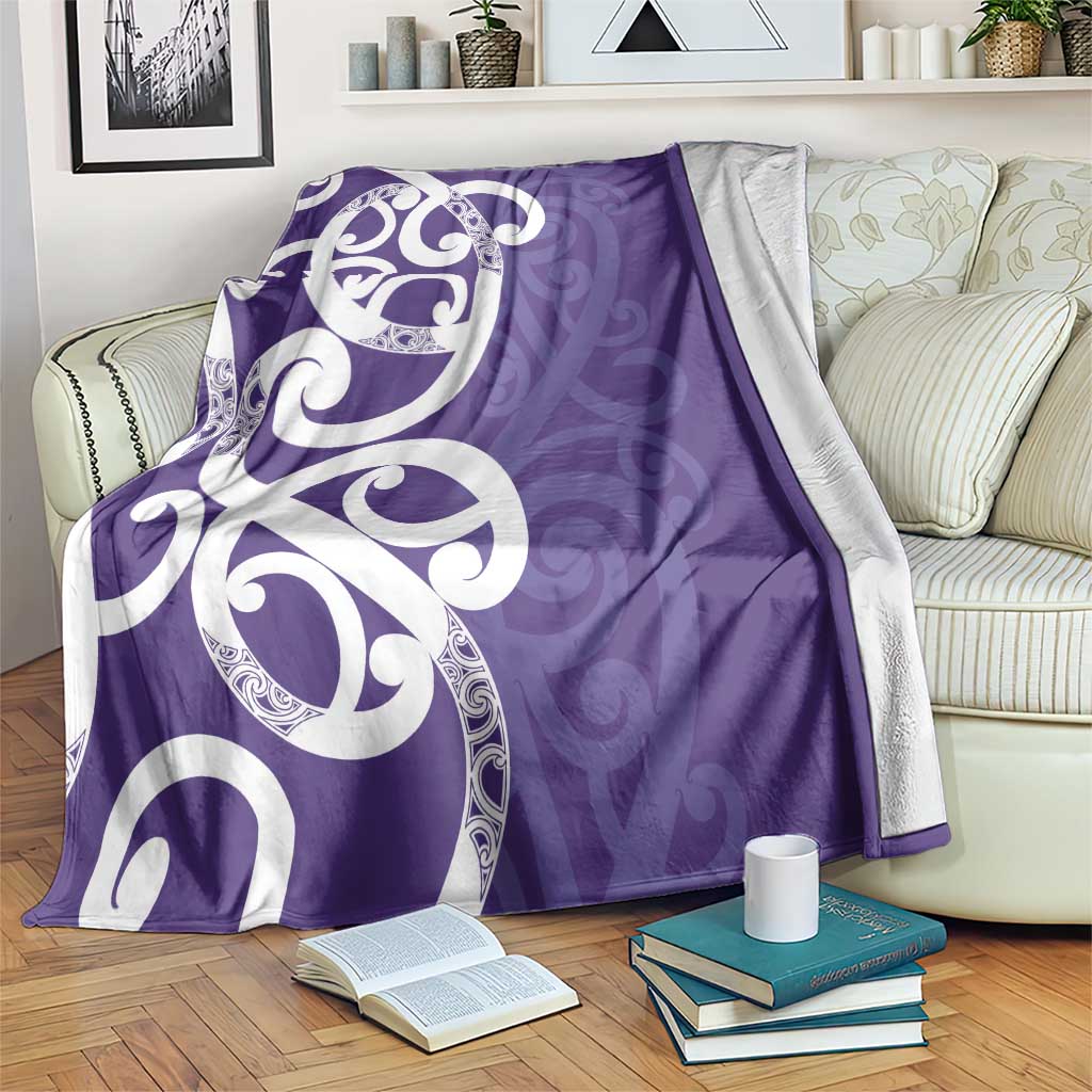 Violet Green Maori Blanket Koru Kowhaiwhai - Aussie Hoodie