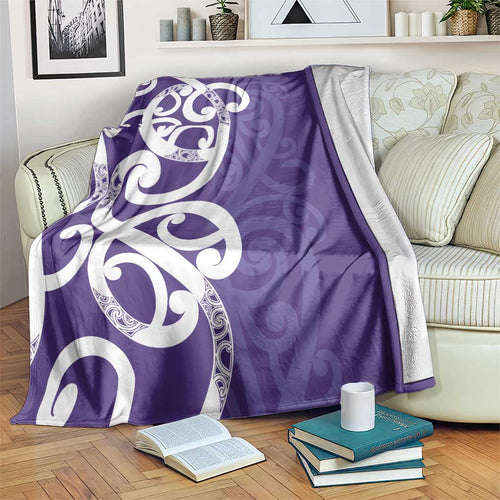 Violet Green Maori Blanket Koru Kowhaiwhai - Aussie Hoodie