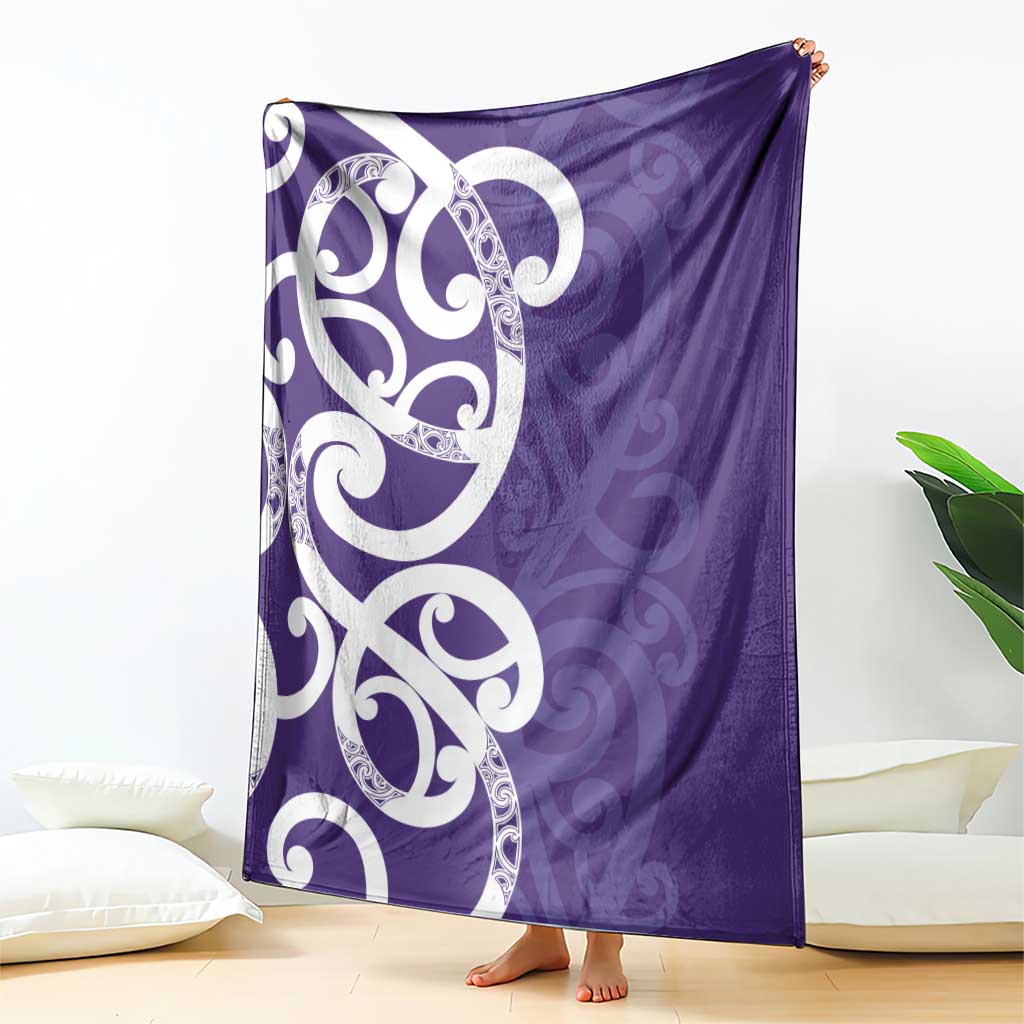 Violet Green Maori Blanket Koru Kowhaiwhai - Aussie Hoodie