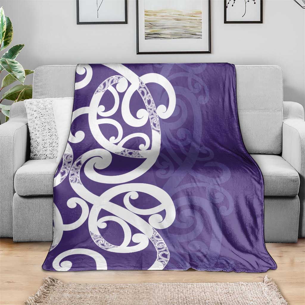 Violet Green Maori Blanket Koru Kowhaiwhai - Aussie Hoodie